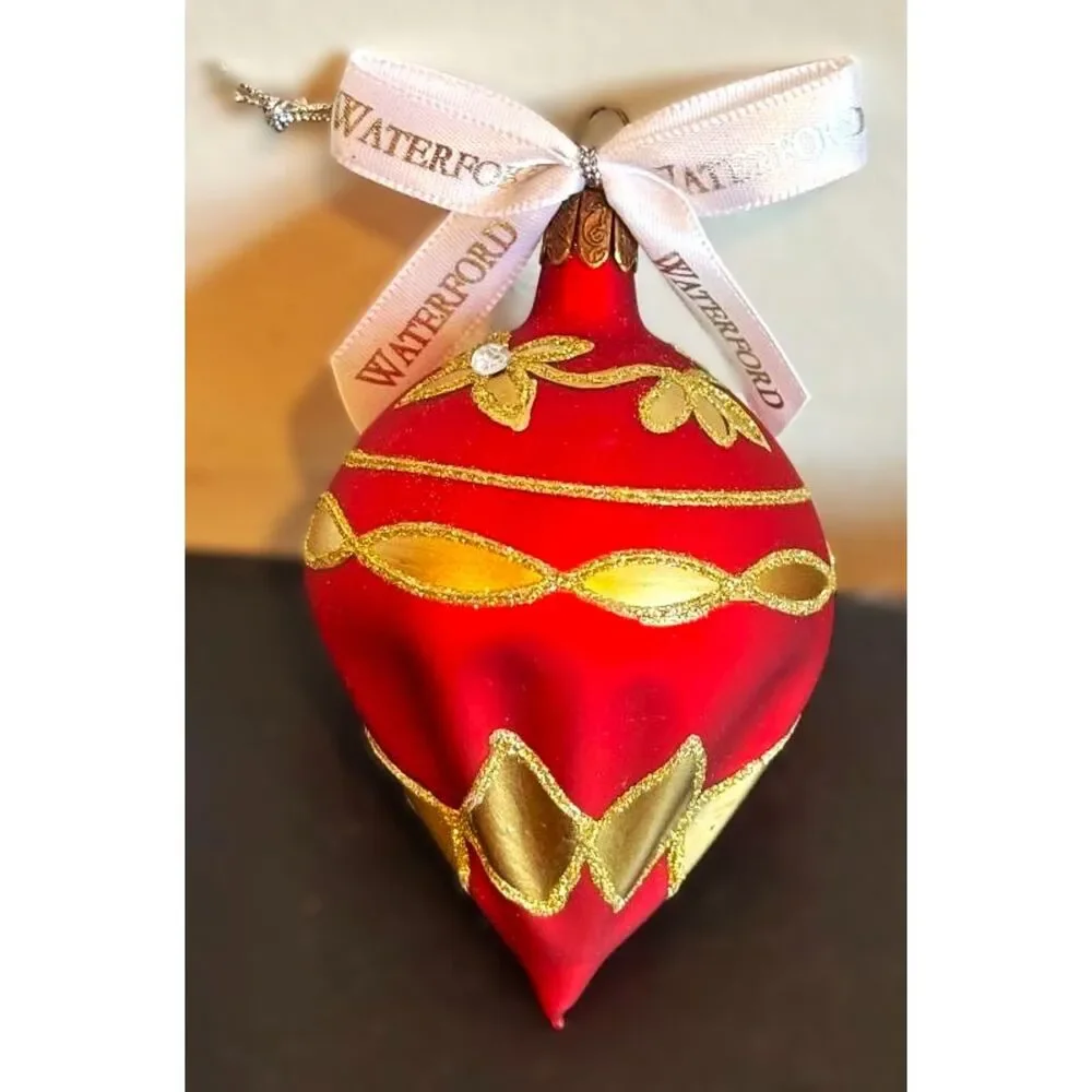 Waterford Christmas Ornaments Yuletide Memories Red Glass limited edition set
